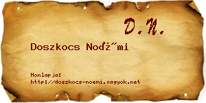 Doszkocs Noémi névjegykártya